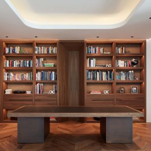 Custom made luxury library in Dubai.
